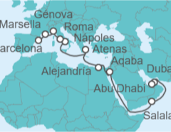 Itinerario del Crucero desde Dubái (EAU) a Barcelona (España) - Costa Cruceros