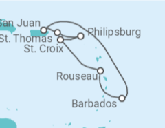 Itinerario del Crucero Islas Vírgenes - Eeuu, Saint Maarten, Barbados - Royal Caribbean