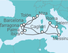 Itinerario del Crucero España, Francia, Italia - Cunard