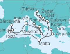 Itinerario del Crucero Grecia, Montenegro, Croacia, Italia, Malta, España, Francia - Cunard