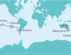Itinerario del Crucero desde San Antonio (Santiago de Chile) a Sydney (Australia) - Costa Cruceros