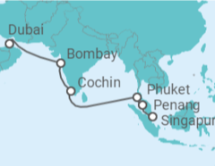 Itinerario del Crucero Emiratos Arabes, India, Tailandia, Malasia, Singapur - Royal Caribbean