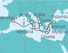 Itinerario del Crucero desde Civitavecchia (Roma) a Barcelona (España) - Princess Cruises