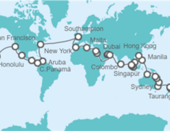 Itinerario del Crucero Vuelta al mundo - Cunard