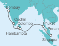 Itinerario del Crucero Malasia, Tailandia, Sri Lanka, India - Celebrity Cruises