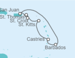 Itinerario del Crucero Islas Vírgenes - Eeuu, Santa Lucía, Barbados - Royal Caribbean