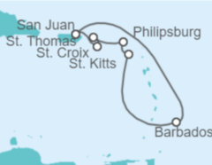 Itinerario del Crucero Islas Vírgenes - Eeuu, Saint Maarten, Barbados - Royal Caribbean