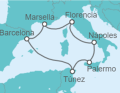 Itinerario del Crucero España, Túnez, Italia - MSC Cruceros