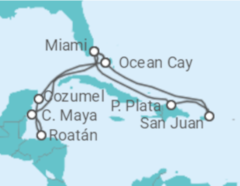 Itinerario del Crucero Honduras, México, USA, Puerto Rico - MSC Cruceros