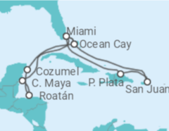 Itinerario del Crucero Puerto Rico, USA, Honduras, México - MSC Cruceros