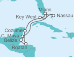 Itinerario del Crucero México, Honduras, Belice, USA, Bahamas - MSC Cruceros