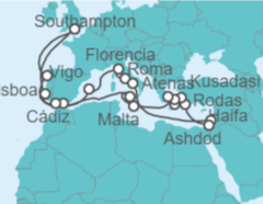 Itinerario del Crucero España, Italia, Israel, Grecia, Turquía, Malta, Portugal - Princess Cruises