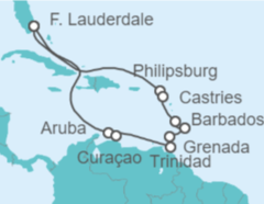 Itinerario del Crucero Saint Maarten, Santa Lucía, Barbados, Trinidad Y Tobago, Aruba, Curaçao - Princess Cruises