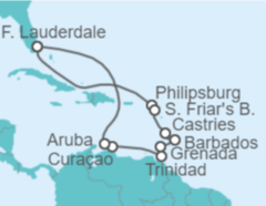 Itinerario del Crucero Saint Maarten, Santa Lucía, Barbados, Trinidad Y Tobago, Curaçao, Aruba - Princess Cruises