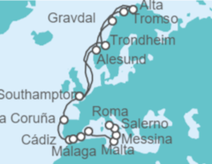 Itinerario del Crucero desde Southampton (Londres) a Civitavecchia (Roma) - Princess Cruises