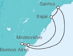 Itinerario del Crucero Uruguay, Argentina, Brasil - Costa Cruceros