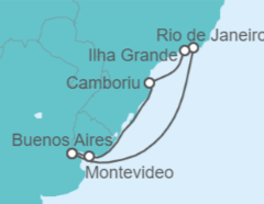 Itinerario del Crucero Brasil, Uruguay, Argentina - Costa Cruceros