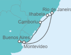 Itinerario del Crucero Brasil, Uruguay - Costa Cruceros