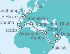 Itinerario del Crucero desde Dubai (EAU) a Kiel (Alemania) - MSC Cruceros