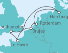 Itinerario del Crucero Francia, Reino Unido, Alemania, Holanda - MSC Cruceros