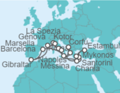 Itinerario del Crucero Gibraltar, Francia, Italia, Grecia, Turquía, Montenegro - Princess Cruises