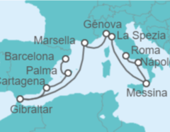Itinerario del Crucero Italia, Francia, Gibraltar, España - Princess Cruises