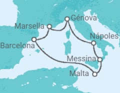 Itinerario del Crucero Italia, Malta, España, Francia - MSC Cruceros