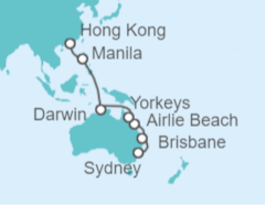 Itinerario del Crucero Australia, Filipinas, China - Cunard