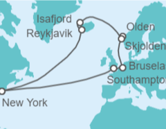 Itinerario del Crucero Reino Unido, Bélgica, Noruega, Islandia - Cunard