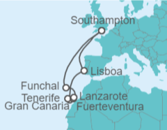 Itinerario del Crucero Islas Canarias - Cunard