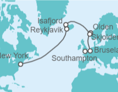 Itinerario del Crucero desde Southampton (Londres) a Nueva York (EEUU) - Cunard
