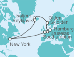 Itinerario del Crucero desde Southampton (Londres) a Hamburgo (Alemania) - Cunard