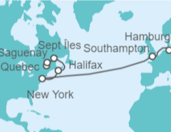 Itinerario del Crucero Canadá, USA, Reino Unido - Cunard