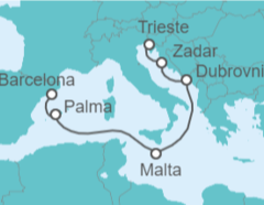 Itinerario del Crucero Croacia, Malta, España - Cunard