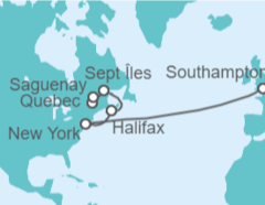 Itinerario del Crucero Canadá, USA - Cunard