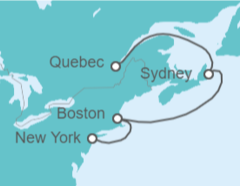 Itinerario del Crucero USA, Canadá - Cunard