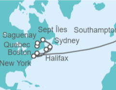 Itinerario del Crucero desde Nueva York (EEUU) a Southampton (Londres) - Cunard