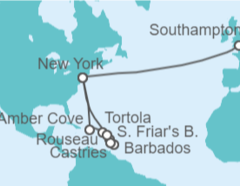 Itinerario del Crucero Islas Vírgenes - Reino Unido, Barbados, Santa Lucía, USA - Cunard
