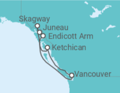 Itinerario del Crucero Alaska - Princess Cruises