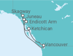 Itinerario del Crucero Alaska - Princess Cruises