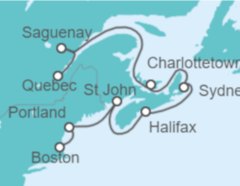 Itinerario del Crucero Canadá - Princess Cruises