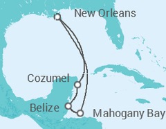 Itinerario del Crucero México, Belice - Carnival