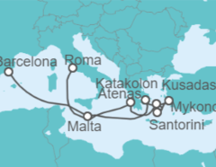 Itinerario del Crucero Malta, Grecia, Turquía - Celebrity Cruises