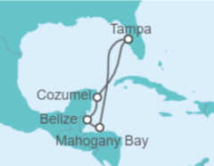 Itinerario del Crucero Belice, México - Carnival