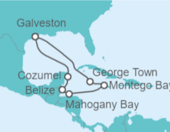 Itinerario del Crucero Islas Caimán, Jamaica, Belice, México - Carnival