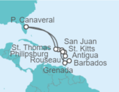 Itinerario del Crucero Islas Vírgenes - Eeuu, Antigua Y Barbuda, Barbados, Saint Maarten, Puerto Rico - Carnival