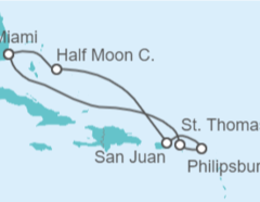 Itinerario del Crucero Puerto Rico, Saint Maarten, Islas Vírgenes - Eeuu - Carnival