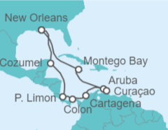 Itinerario del Crucero Jamaica, Aruba, Curaçao, Colombia, Panamá, Costa Rica, México - Carnival