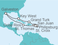 Itinerario del Crucero USA, Bahamas, Puerto Rico, Islas Vírgenes - Eeuu, Saint Maarten, Jamaica - Carnival Cruise Line