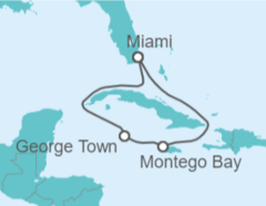 Itinerario del Crucero Islas Caimán, Jamaica - Carnival